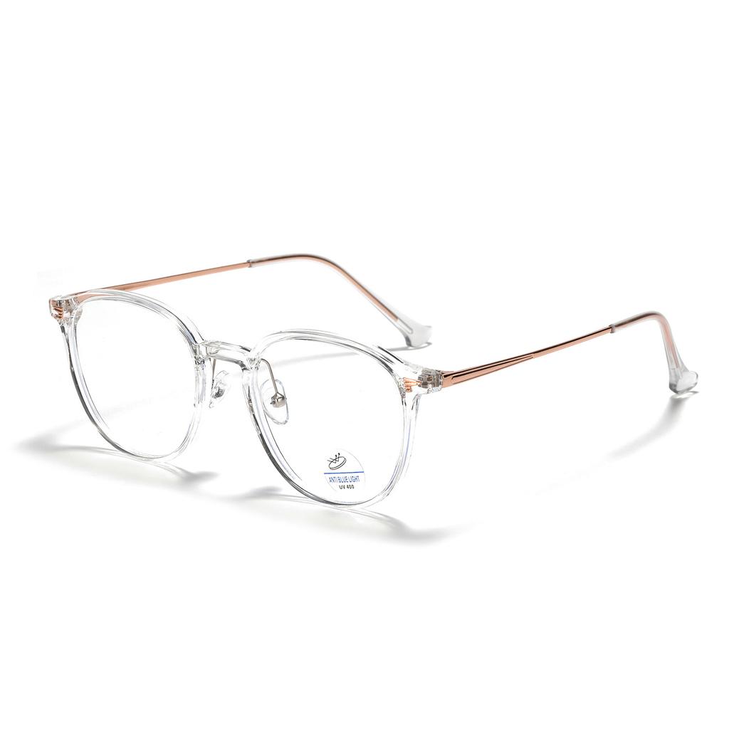 Round Glasses 9301 Glasses Women'S Retro Semi-Metal Frame Men'S Flat Glasses
