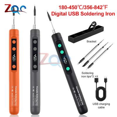 USB Soldering Iron Mini Soldering Iron Set Digital Type-C Interface Electric Soldering Iron Adjustable Temperature 180-450℃