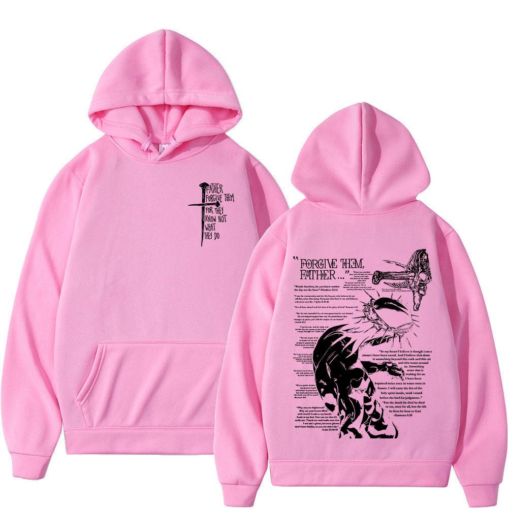 Christian Religious Jesus Forgive Them Father Hoodies Men Women Clothing Fashion Harajuku Sweatshirts Oversized Fleece Pullovers