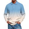 Men's Casual Style Solid Color Loose  Shirt Long-sleeved Top