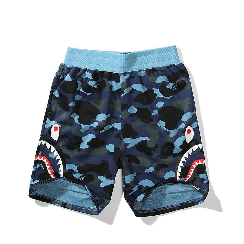 Pantaloncini Casual Bape Shark Camo da Uomo Estivi da Spiaggia Board Shorts a 5 Tasche Pantaloncini da Campo Streetwear