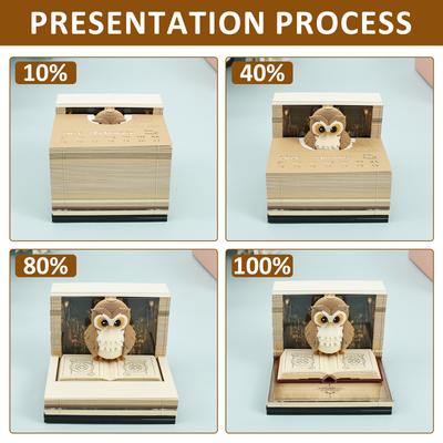 Calendar 2026 Desktop Decor 3D Notepad Owl-Shaped Tear Away 3D Memo Pad Block Note Offices Paper Notes Birthday Novel Gift