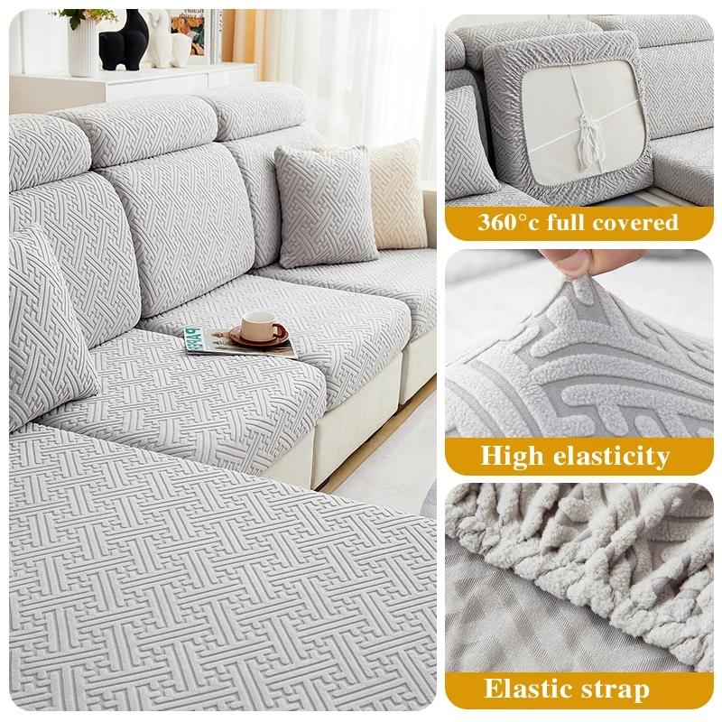 Jacquard Sofa Sitzkissenbezug Stretch Sofabezüge für Wohnzimmer Anti-Katzenkratzer Passend für Stuhl L-Form Ecksofa