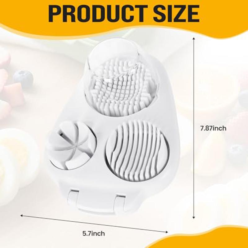 3-in-1 Egg Slicer Stainless Steel & ABS Home Kitchen Tool Modern Minimalist Egg Cutter for Hard Boiled Eggs Decorative Slicing