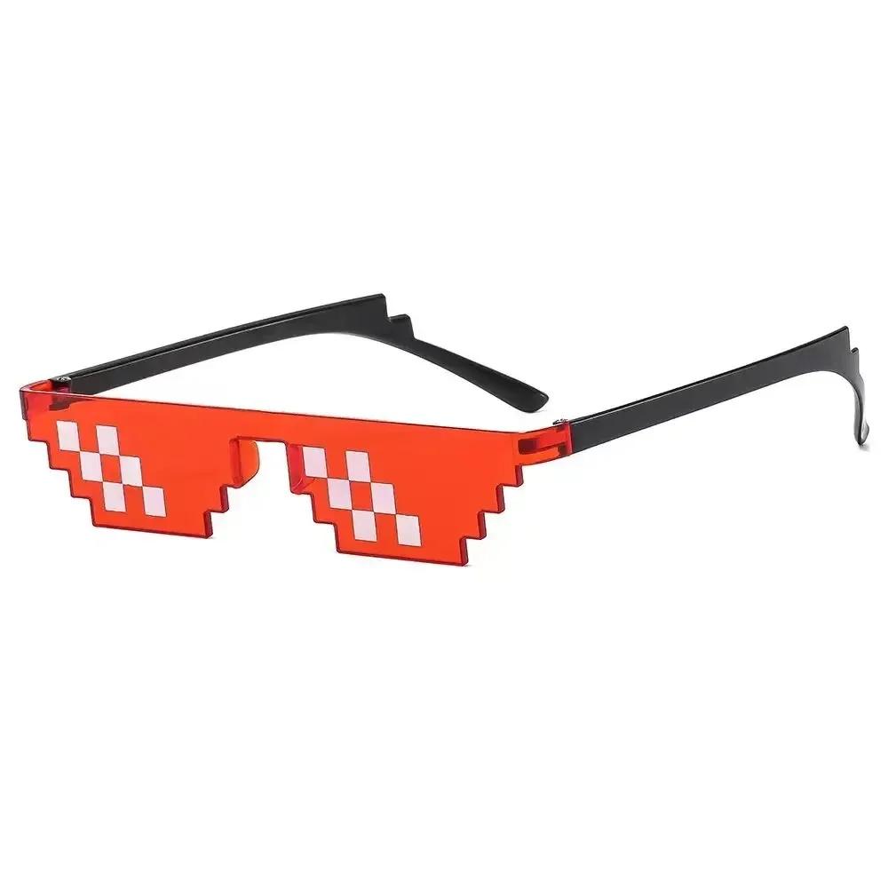 1PC Black mosaic sunglasses anime mischievous dark glasses mosaic pixel glasses disco funny toys