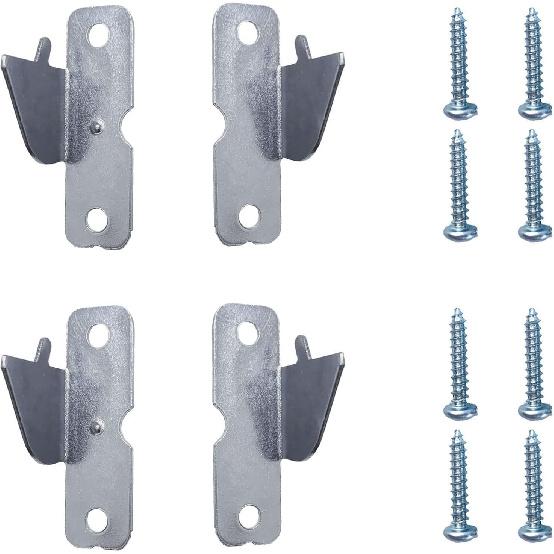 Curtain Rod Hooks Curtain Rod Bracket, 4 Pcs Curtain Rod Holders with Screws, Wall Mounted Single Curtain Rod Hangers Hooks for Home Office 4