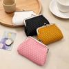Chinese Stijl Portemonneetje, met Kussensluiting Ontwerp, PU Bubbel Weefpatroon Compact Portemonneetje voor Munten Kaarten Bankbiljetten