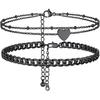 PROSTEEL Alla moda Design Manette/Testo Personalizzato Cavigliera da Donna, Cavigliera in Acciaio Inossidabile 316L, colore Argento/Oro/Nero,Basso
