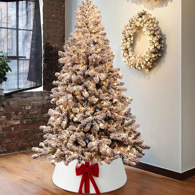 1PC Red Green White For Artificial Trees Tree Stand Base Holiday Plush Cloth Home Decor Bow Christmas Tree Collar Festival