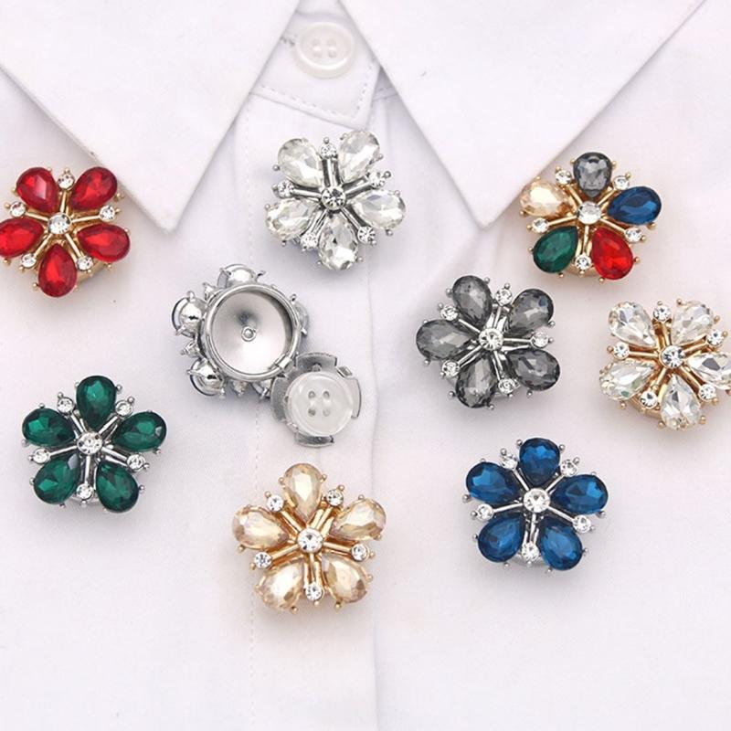 Sparkling Glass Crystal Alloy Cufflinks For Dress Shirts Elegant Formal Accessories With Sturdy Design