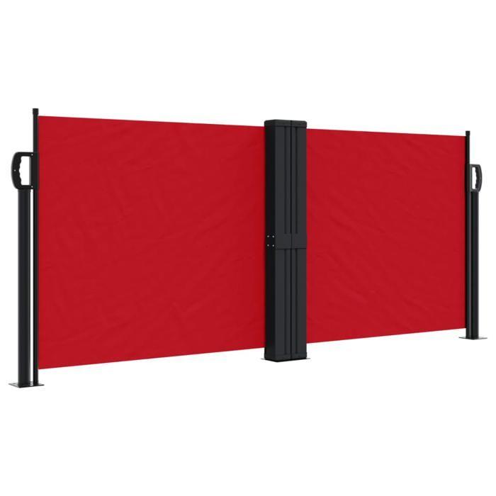 VidaXL Auvent latéral rétractable rouge 100x600 cm, écran d’intimité de jardin, brise-vue de balcon, écran d'extérieur, 4004582