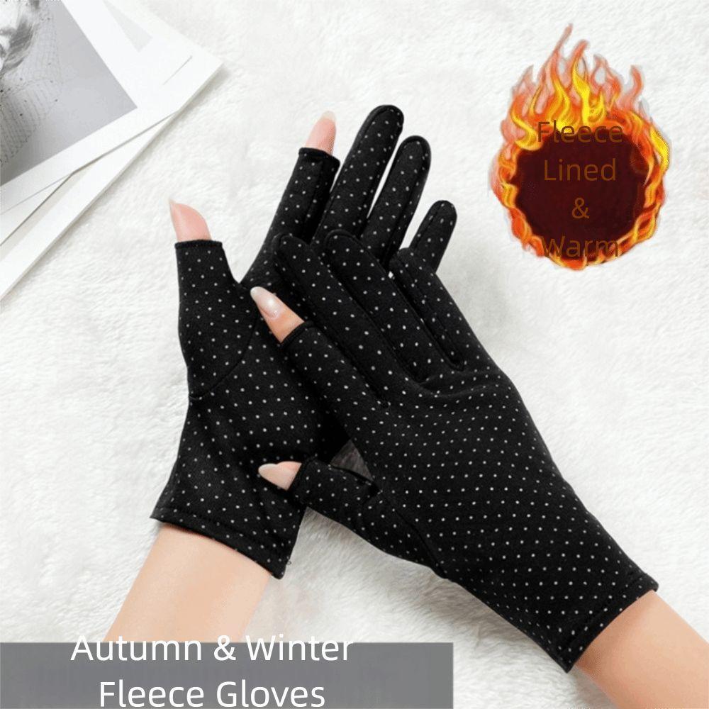 Lining Fleece Women's Winter Gloves Warm Driving Gloves Fashion Velvet  Mittens  Running