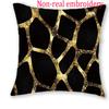 1/4 Stück Luxuriöse Schwarz-Gold Tierprint Kissenbezüge Zebra Leopard Giraffe Muster Kissenhüllen für Heimdekoration