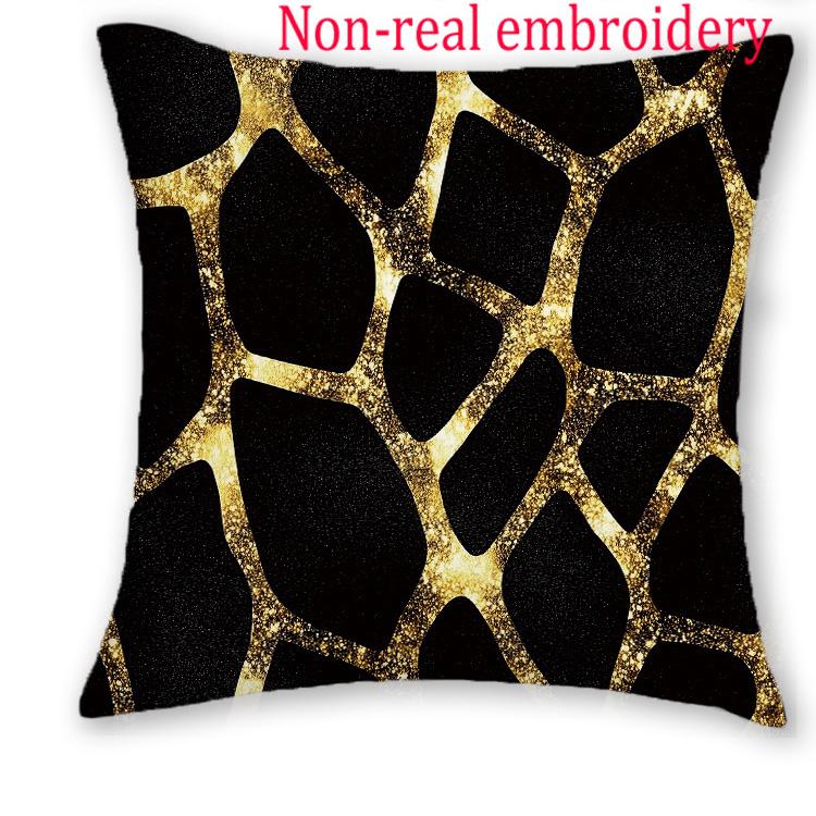

1/4pcs Luxury Black Gold Animal Print Throw Pillow Covers Zebra Leopard Giraffe Pattern Cushion Cases for Home Decor 45x45cm-1pcs