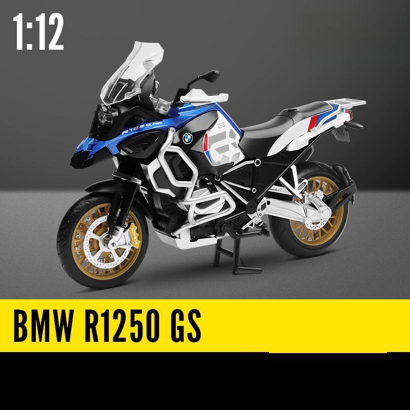 1/12 BMW R1250 GS Toy Motorcycle Diecast Metal Model 1:12 Off-Road Sport Racing Sound & Light Collection Gift for Boy Children