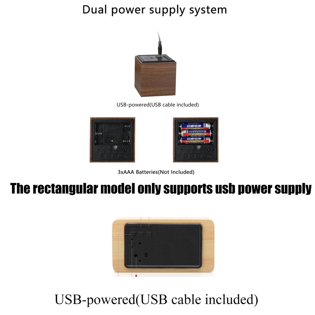 Wecker LED Holz Uhr Tisch Sprachsteuerung Digital Holz Despertador USB/AAA Betriebene elektronische Desktop-Uhren