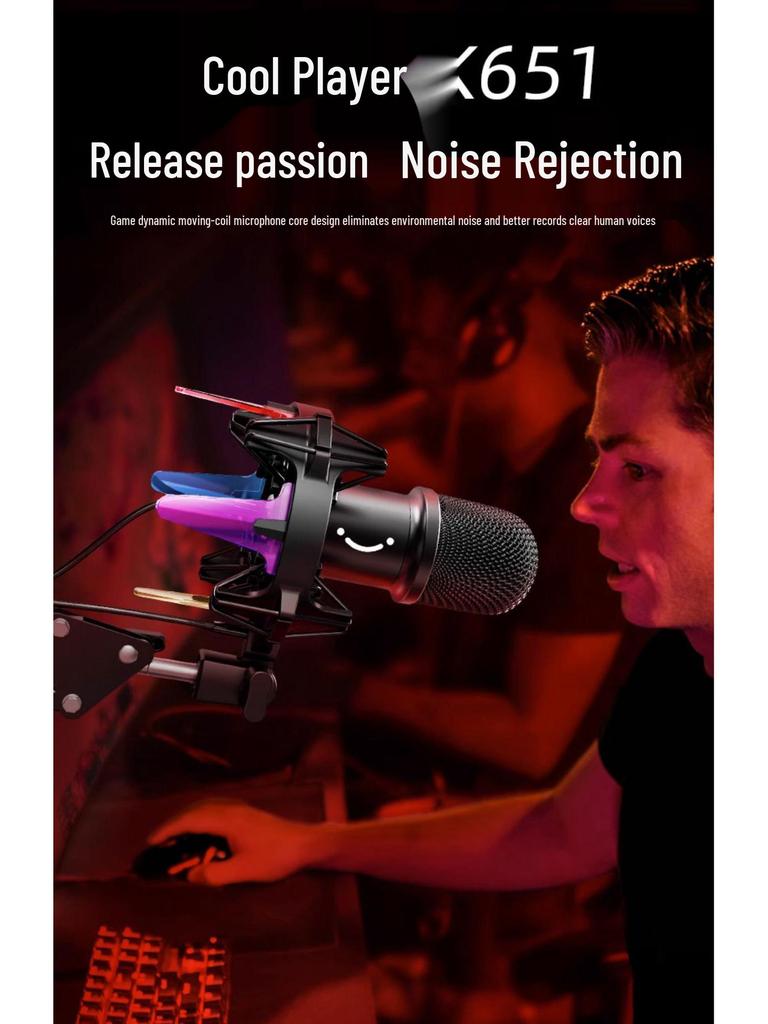 Fifine K651 Dynamic Gaming Microphone with Noise Reduction for Streaming and Recording.