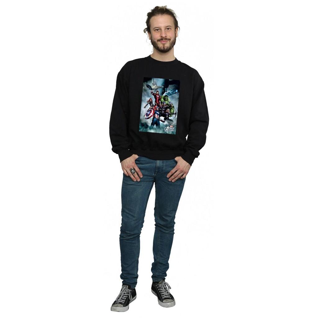 Marvel Mens Avengers Assemble Team Montage Sweatshirt