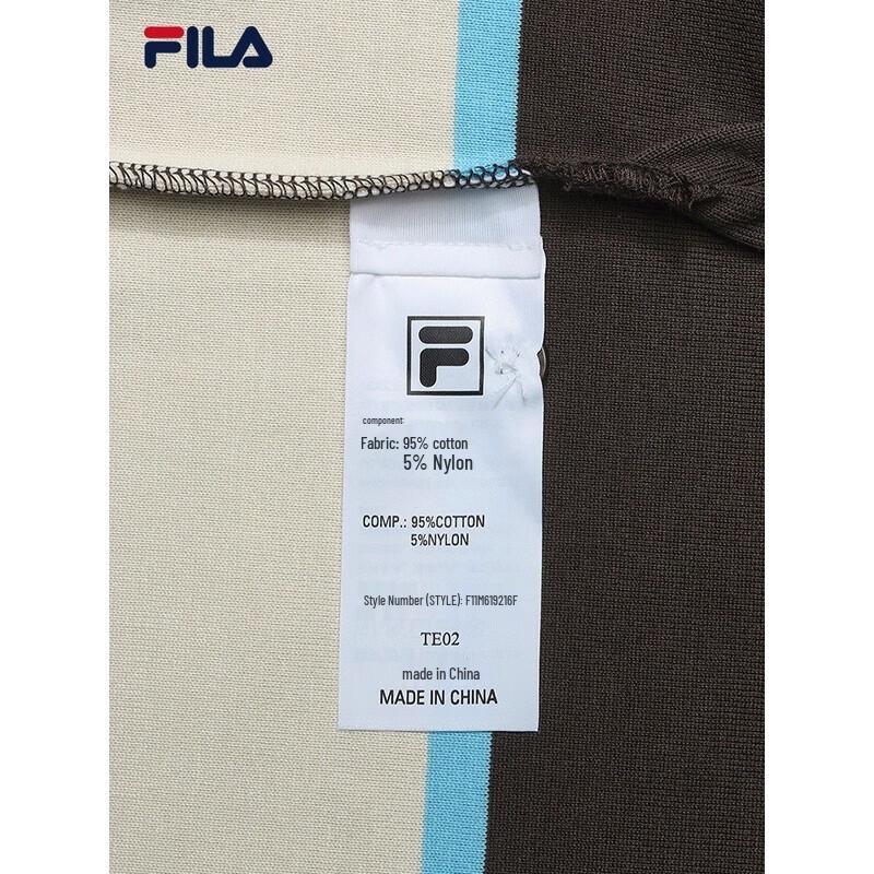 FILA Men's Colorblock Striped Knit Long Sleeve Polo Shirt