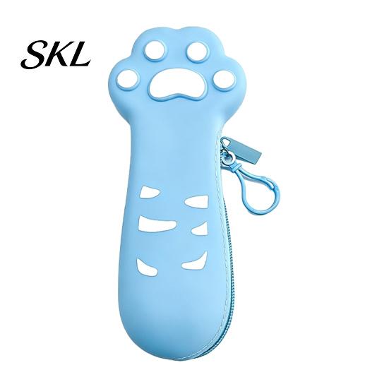 Portable Pen Case Cat Paw Silicone Pencil Case, Large Capacity Stationery Organizer Animal Bag, Students School Supplies Storage Pouch with