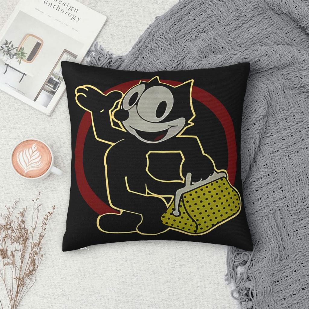 F-Felix The Cat Pillow Covers Product Printing Cushion Cover Decor Throw Pillow Case Cover Living Room Multiple Sizes