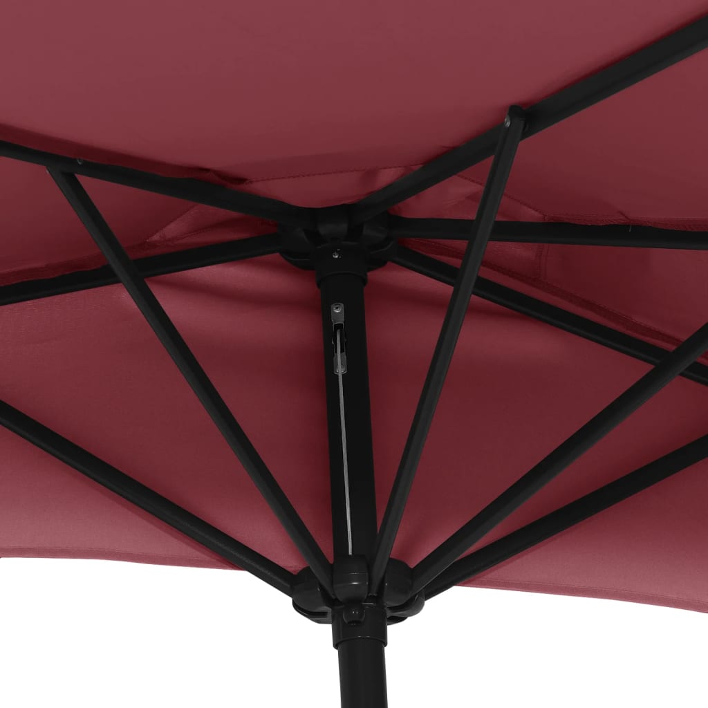 Półparasol Balkonowy, Aluminium, Bordo, 270X135X245 Cm