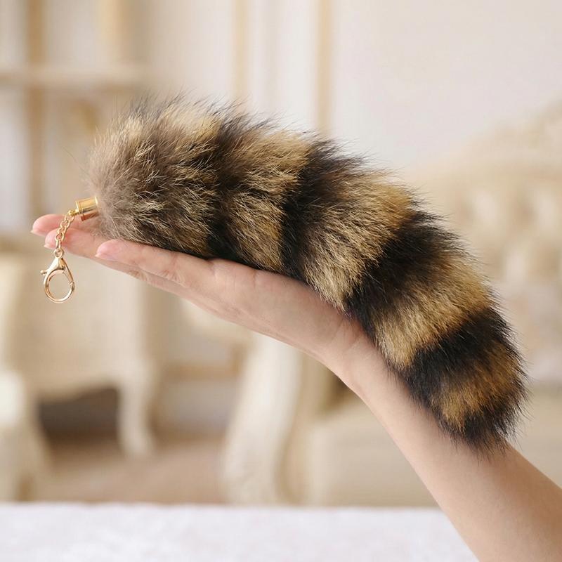 Portachiavi Coda Peluche Coda di Procione Pelosa Portachiavi Coda di Animale Portachiavi Pompon Portachiavi Decorazione Borsa