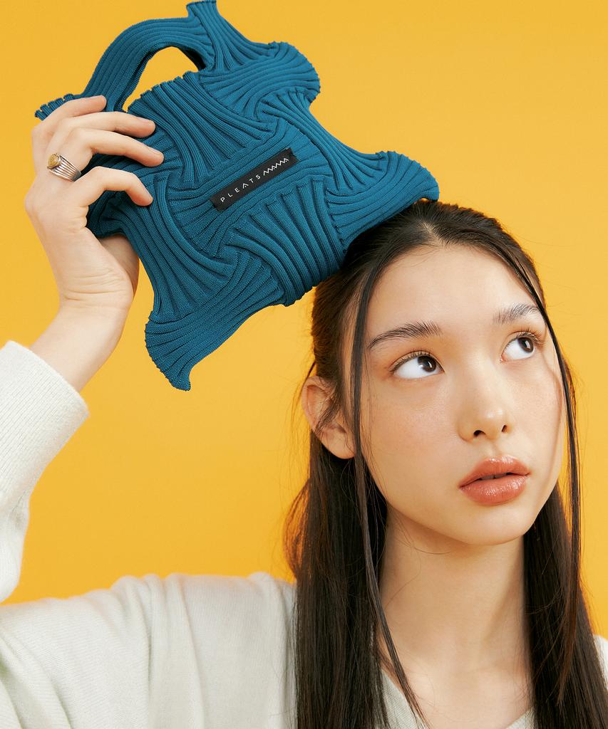 Pleatsmama Mini Bow Bag Pacific Blue