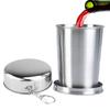 Stainless Steel CollapsibleCup Camping Retractable Telescopic Travel Toiletry Cup Outdoor Folding Cup