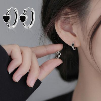 Women Earrings Creative Shape Non-Irritation Ultralight Anti-Oxidation Painless Dress-up Copper Women Heart Ear