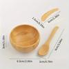 Bamboo Wood Mask Bowl Sleek Bamboo Spatula Spoon Spoon Cosmetic Mixing Tools  Cosmetic Mixing