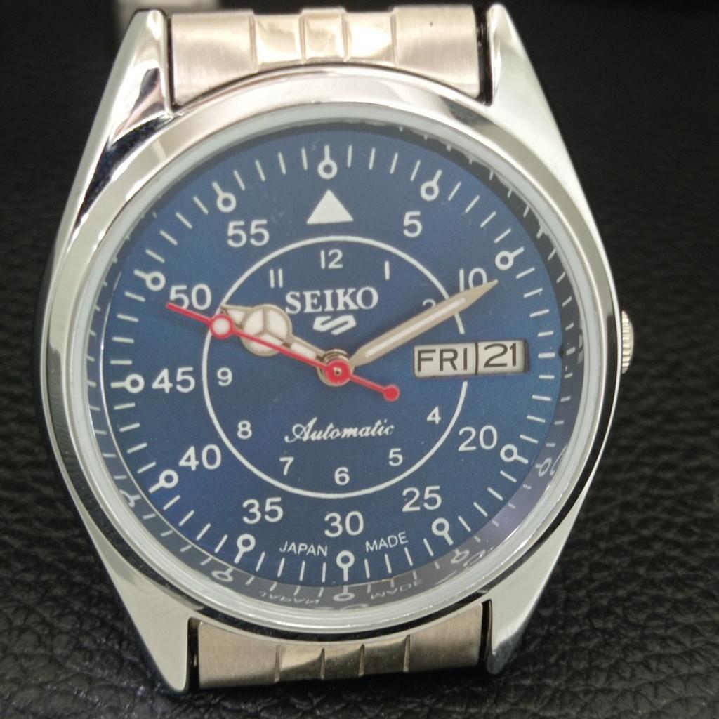 REFURBISHED SEIKO 5 AUTOMATIC 6309A JAPAN MENS VINTAGE BLUE DIAL WATCH a442329-1