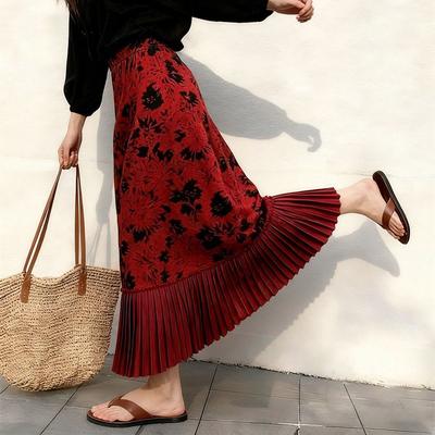 Half Skirt Women Cotton Casual Versatile Elastic Vintage Literary Classic Skirt Loose Comfortable Plaid Skirt