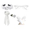 1950S Costume Accessories 50S Scarf,Cats Eye Glasses,Headband,Dot Earrings Halloween Cosplay Costumes