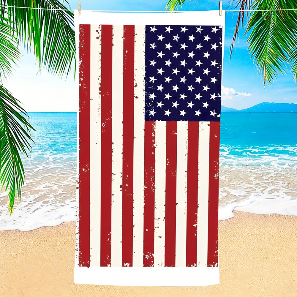 Asciugamano Art Vintage Bandiera USA Asciugamano Morbido Piscina Regalo per Viaggio Palestra Doccia Campeggio Asciugatura Rapida Sportivo Grandi Asciugamani da Spiaggia