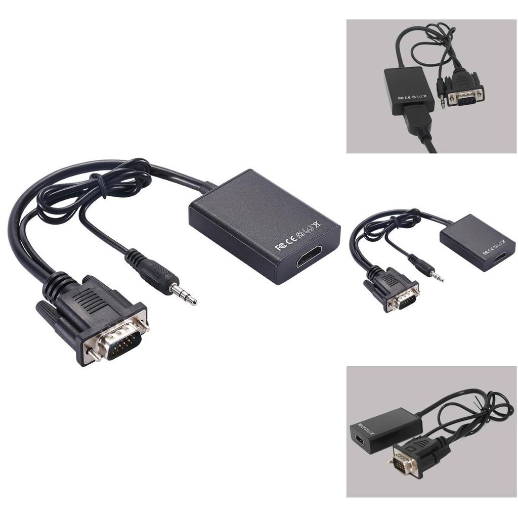 Vga To Hdmi Converter Cable Copper Core For Hdtv Monitor Pc Gaming Home Theater Setup