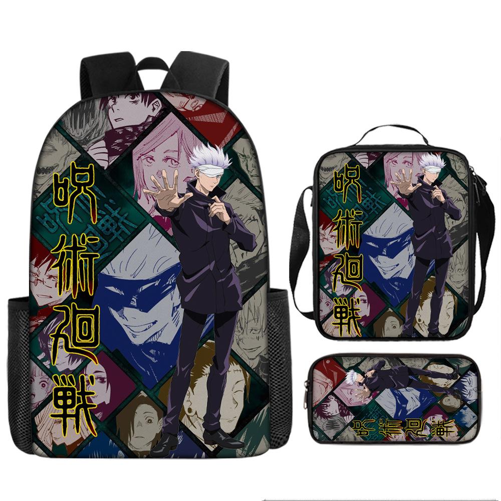 Spell Return Battle School Bag Elementary School Student Animation Backpack Large Capacity Three-piece Set