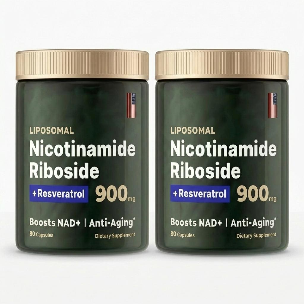 Liposomales Nicotinamid-Ribosid 900 mg mit Resveratrol - Hochreines NAD+-Booster-Nahrungsergänzungsmittel für Energie & Anti-Aging