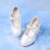 Girls' Soft-Soled Leather Dress Shoes, White Princess Performance Heels