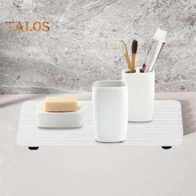 1/2Pcs Quick-Drying Sink Tray Organizer Diatom Mud Mat Eco-Stylish Stone Counter Sponge Holder Bathroom Kitchen Soap Brush Dispenser Rack