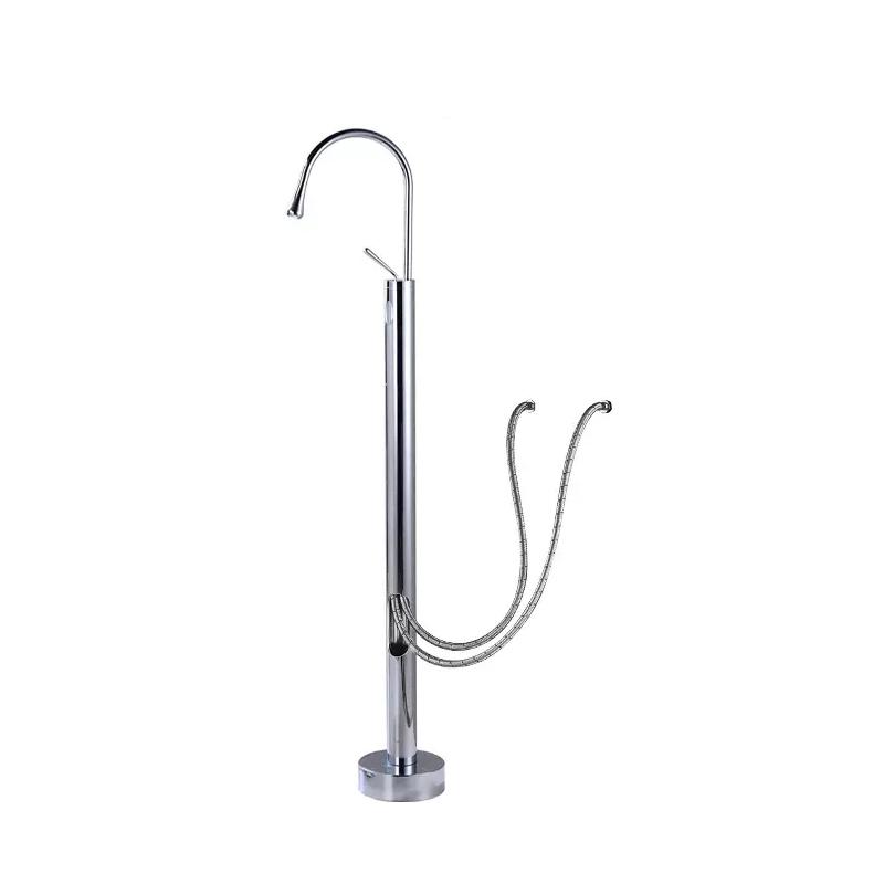 

Black Chrome Gold Brass Floor Stand Bathtub Shower Faucet Swivel Spout Bathroom Crane Bath Mixer Tap