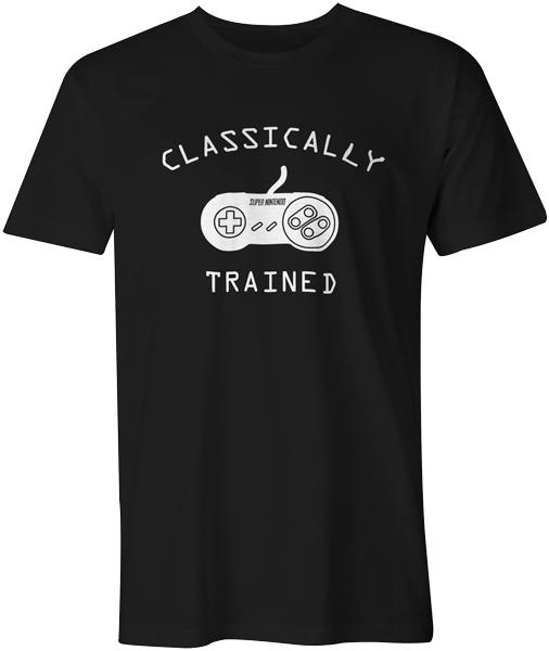 Classically Trained Funny Gaming Style Nintendo 80s 90s Style T-Shirt Top L