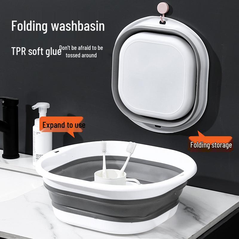 Portable Folding Wash Basin: Space-Saving, Multi-Purpose for Home, Travel, Dorms, and Foot Soaks