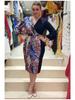 Rochie de damă mărime plus cu blocuri de culoare, patchwork și curea, 2022