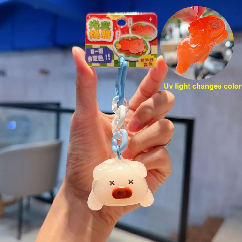 Roast Pig Car Key Pendant Uv Sensitivity Bag Hanging Decoration Backpack