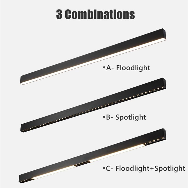 120cm Linear Bar Light LED Ceiling Lamp Surface Mounted Long Strip Grille Light Living Room Office Spotlight Floodlight 45W