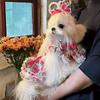 Spring/Summer Rose Dress Pet Cat Dog Yorkshire Maltese Dress Romantic