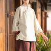 Cotton Linen Tops Chi-pao Collar Design Women Date Girls Elegant Retro Red White Shirt Blouse Vintage