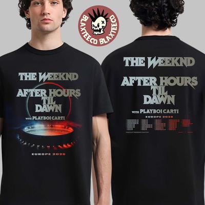 The Weeknd T-shirt After Hours Til Dawn with Playboi Carti Europe 2026 Shows Schedule Dates Two Sided Oversized Y2k Short Sleeve