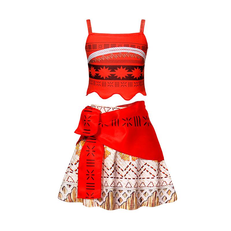 Moana Nuovo Vestito Vestiti da Principessa per Bambine Travestimento Bambini Collana Vaiana Maialino Pulcino Costume Carnevale Estivo per Bambini 2-10A